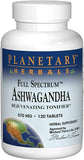 Planetary Herbals Ashwagandha Full Spectrum 570 mg, Rejuvenating Tonifier,120 Tablets