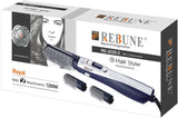 REBUNE New RE-2025-2 Hot Air Styler Multifunction Hair Electric Comb Fast Heating (3s) Hair Styler with 2 Brush (Blue)